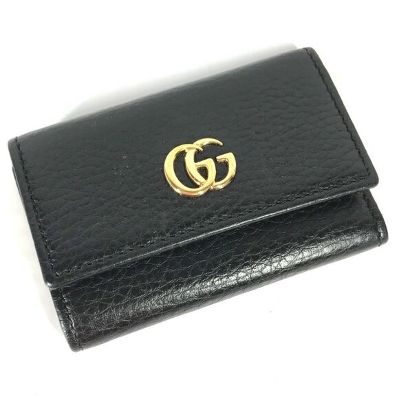 Gucci Handbags - GUCCI 456118 key GG Marmont 6-Ring Key Case Leather Black